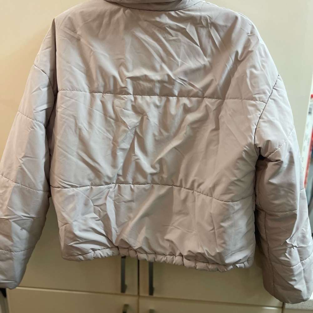 Set of 2 womens puffer jackets Primark light grey and dust pink size S (6-8) - Picture 7 of 10